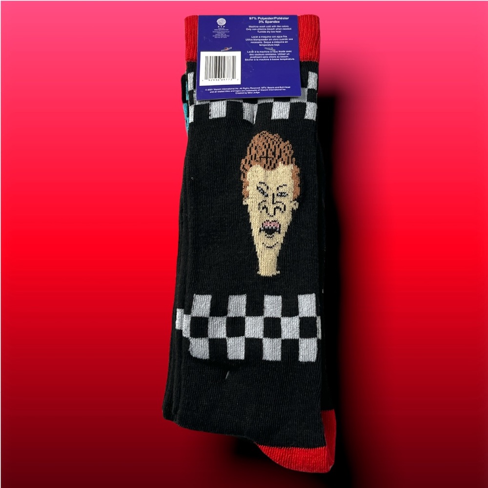 MTV BEAVIS AND BUTT-HEAD Stylish Socks 2 Pair Pack NWT - Picture 4 of 6